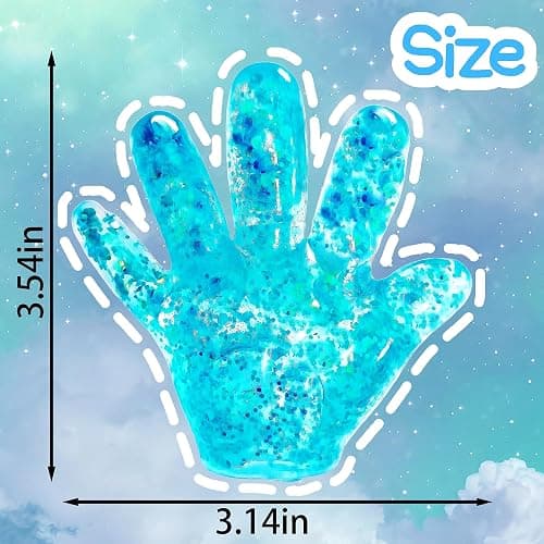 1Pcs Slow Rise Glitter Squishy Ball Fake Hand Sugar Stress Balls for Adults&Kids Novelty Squeeze Toy Sensory Fidget Toys Stress Relief Squishies for Party Favors Classroom Prizes (Blue) thumbnail 2