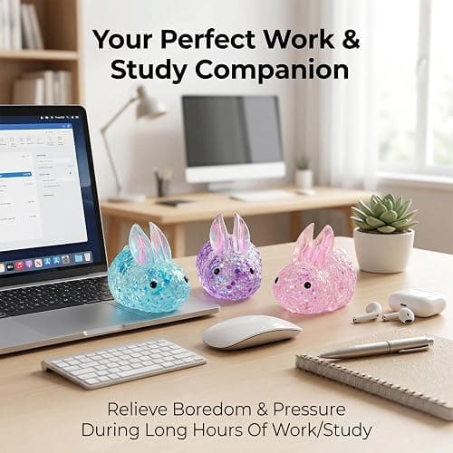 Cute Blue Squishy Bunny Sugar Stress Balls Fidget Toys Easter Basket Stuffers, Soft Glitter Bunny Animal Sugar Stress Ball Squeeze Toy for Kids, Fun Sensory Gifts for for Kids Boys Party Favors thumbnail 2
