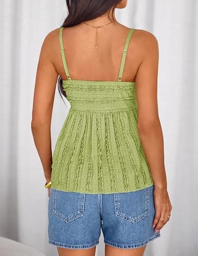 ZESICA Womens Summer Spaghetti Strap Tank Tops 2026 Trendy Going Out Sleeveless V Neck Flowy Y2K Cami Top Fashion Outfits thumbnail 4