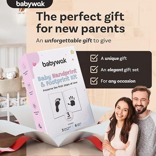 Baby Hand and Footprint Kit – Inkless Clean Touch, Non-Toxic for Newborn Skin, Keepsake for Boy or Girl, Inkless Footprint Kit for Babies, Dogs & Cats (Large (0–12 Months)) thumbnail 6