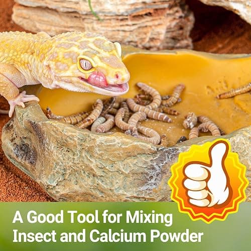 REPTI ZOO Reptile Cricket Calcium Powder Mixer, Cricket Keeper Shaker for Bearded Dragon Gecko Snake Lizards, Dispenser Feeder for Chameleon Reptile & Amphibians thumbnail 6