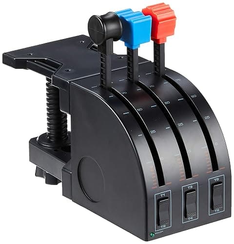 Logitech G Saitek PRO Flight Throttle Quadrant, Professional Simulation Axis Levers, LCD Display, 3x Two-Way Rocker Switches, Adjustable Bracket, USB, PC - Black - Image 1
