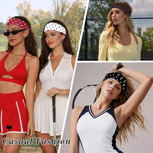 Headbands for Women Non-Slip Workout Hair Bands, 6 Pack Stretchy Athletic Soft Sweatbands, Elastic Cloth Fabric Headband, Fashion Head Bands for Yoga Running Sports Gym Sports Exercise thumbnail 3