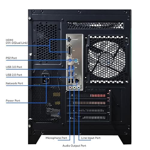 YAWYORE Gaming PC Desktop Computer AMD Ryzen 5 5600GT,16GB DDR4 3200MHz,1TB M.2 NVMe PCle4.0 Gen4,550W 80PLUS PSU,WiFi,Game Design Office Console,Sea View Room, Towers Prebuilt PC (Black) thumbnail 5