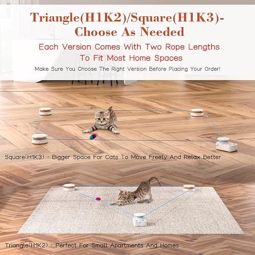 Interactive Cat Toy for Indoor Cats – Automatic Moving & Enrichment Toy for Indoor Cats/Kitten, Auto/Manual Control Cat Treadmill for Exercise & Mental Stimulation, Stimulating Chase Toys (H1K2) thumbnail 9