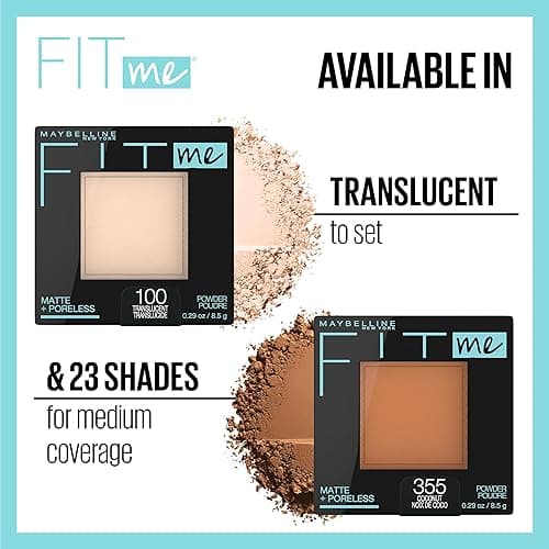 Maybelline Fit Me Matte + Poreless Pressed Face Powder Makeup & Setting Powder, Translucent, 1 Count - 100 TRANSLUCENT - 0.29 Ounce (Pack of 1) thumbnail 3