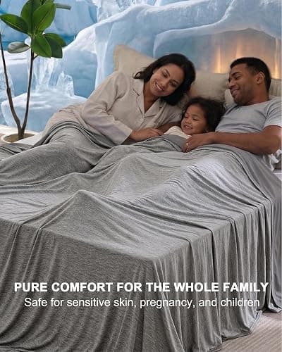 DouxDosy Cooling Blanket - Thin Throw Blanket for Couch, Sofa, Chair, Q-Max>0.4, Lightweight, Breathable, Double-Sided, Absorbs Heat to Keep Body Cool in Summer, 50"x70", Grey thumbnail 4