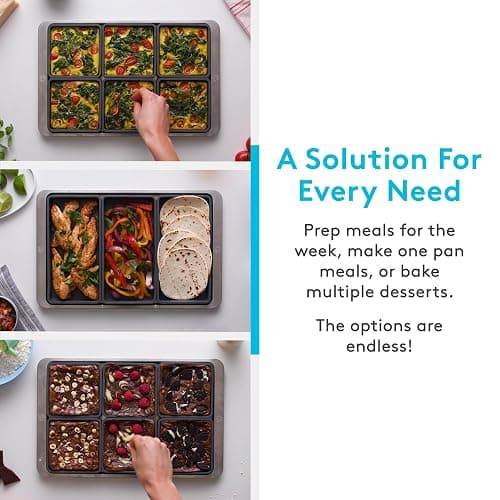 Cheat Sheets - Original Silicone Sheet Pan Dividers For Cooking & Meal Prep - Non Stick Silicone Tray Baking Set, Oven Safe & Freezer-Friendly - 4 Cheat Sheets Baking Trays thumbnail 8