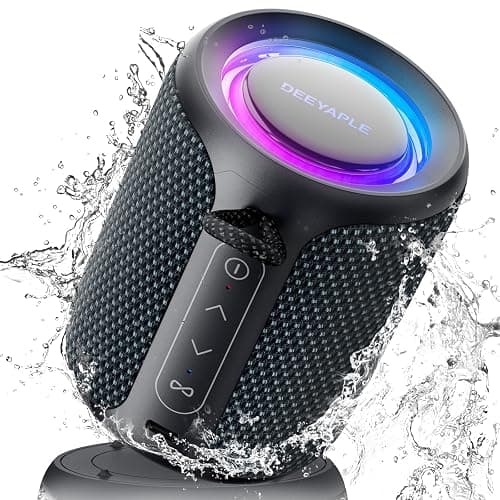 Bluetooth Speaker Wireless,IP67 Waterproof & Dustproof Portable Speaker with Lights,15W Loud Stereo Sound, 2500mAh Battery All Day Playtime, TWS Pairing, BT5.3, Home/Party/Outdoor/Beach (Blue Black) - Image 1