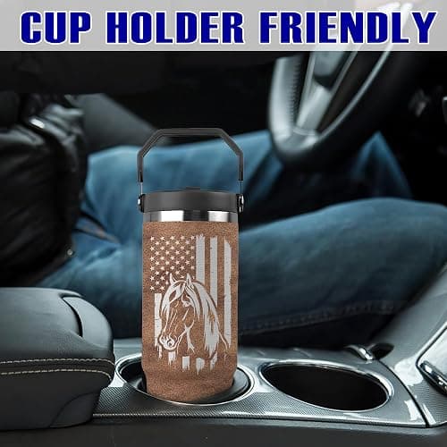 Limima Horse Gifts - Horse Tumbler 30oz with Handle Lid – Equestrian Gifts – “Horses Keep Me Stable” Stainless Steel Travel Tumbler – Birthday & Mothers Fathers Day Gift for Horses Lovers thumbnail 5