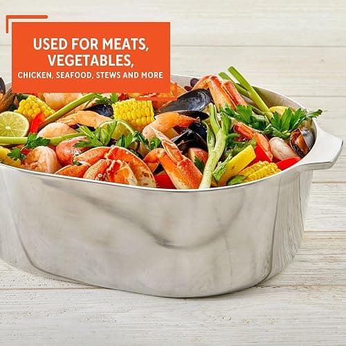 IMUSA 13in Cajun Cast Aluminum Oval Roaster with Lid, Durable Baking and Roasting Pan for Chicken, Meats, and Traditional Cooking thumbnail 6