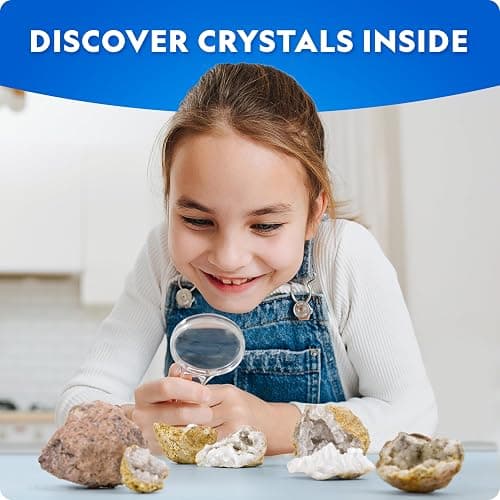 National Geographic Break Open 4 Geodes Science Kit – Includes Goggles & Display Stand - STEM Science Gift for Boys & Girls, Break Your Own Geodes thumbnail 3
