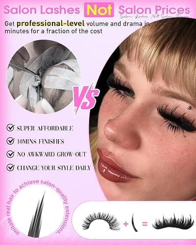 Wispy Lash Clusters with Spikes Volume Eyelash Clusters with 2 Styles Bottom Lashes 100D Mink Cluster Eyelash Extensions 380PCS Spiky Individual Lashes with Bottom Lash Clusters by Boahankuke thumbnail 3