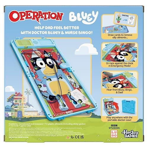 Operation Bluey Edition Board Game for Kids – Electronic Talking Game with All-in-1 Carrying Case – 2 Ways to Play – 1+ Players – 10 Mins. – Ages 6+ (Amazon Exclusive) thumbnail 12