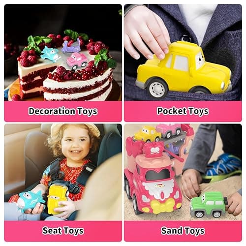 newcrave Truck Toys for 1 2 3 Year Old Girl, 7-in-1 Carrier Cars Toys for Toddler Girls Age 1-2 2-3, Princess Toy with Light & Sound, Easter Christmas Birthday Gifts for 1 2 3+ Year Old Girls thumbnail 5