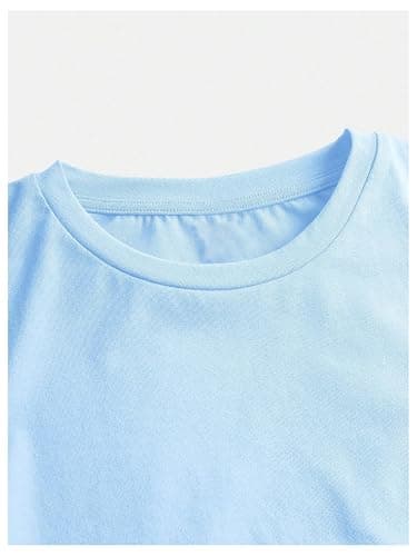 SOLY HUX Girl's Short Sleeve Crew Neck Slim Fitted Basic T-Shirts Summer Tops with Hair Ties thumbnail 3