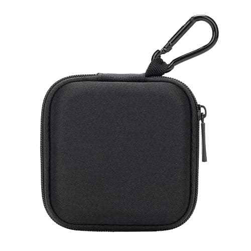 Ginsco Mini-Portable Hard Shell Square Earbuds Case for Apple EarPods/Samsung Galaxy Wired/Wireless Earbuds, Cell Phone Accessories Organizer with Carabiner for Earphones Tech Pouch - Image 1
