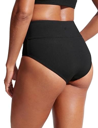 CRZ YOGA Womens High Waisted Bikini Bottom Full Coverage Tummy Control Bathing Suit Wide Waistband Swimsuit Swim Briefs thumbnail 2