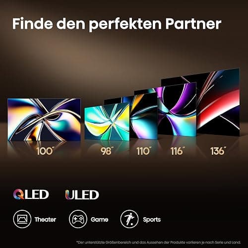 Hisense 100E7NQ 254 cm (100 Zoll) Fernseher, 4K UHD, QLED, HDR10, HDR10+ decoding, HLG, Dolby Vision Atmos, 144Hz VRR, Smooth Motion, Bluetooth, Alexa Built-in, VIDAA Voice, Schwarz [2025] thumbnail 18