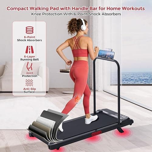 MCRG Walking Pad with Incline, Portable Treadmill with Handle Bar for Home | 2026 Upgrade Electric Walking pad Treadmill for Home Small, Mini Under Desk Treadmills for Exercising, 0.6-7.6MPH, 350LBS thumbnail 9