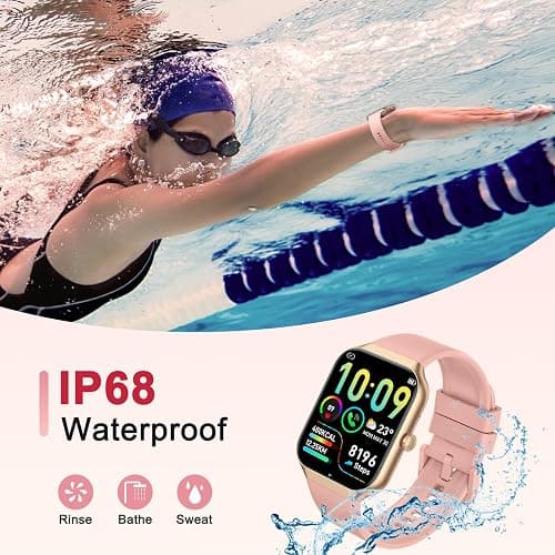 Smart Watch for Women Answer/Make Calls, 1.96" Fitness Watch with Heart Rate Monitor Sleep Monitor, 113 Sport Activity Tracker with Step Counter, IP68 Waterproof, Smartwatch for Android/iOS, Rose Gold thumbnail 7