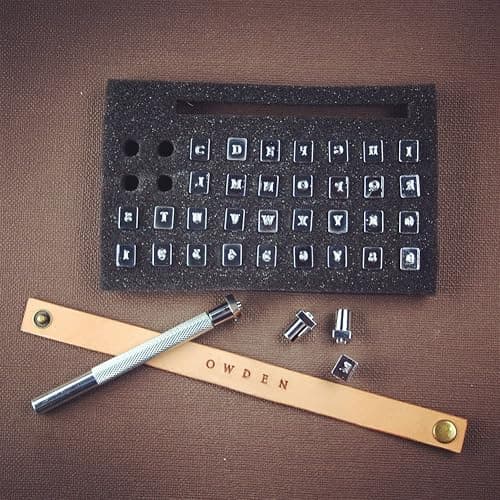 OWDEN Professional 37 Pieces Leather Stamping Tool Set (1/8 Inch, 3.2 mm Tall),Number and Alphabet Stamp Leather Tools. thumbnail 8