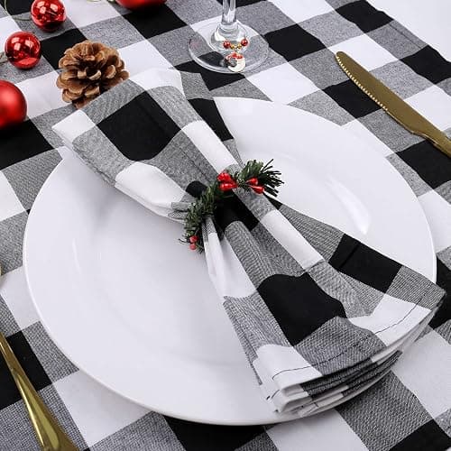 Christmas Napkin Rings Set of 12, Pine Needles Wreath with Red Berry Napkin Holder for Winter, Family Gathering, Banquet, Xmas Serviette Buckles for Table Setting (Pine Needles&Berry) thumbnail 2