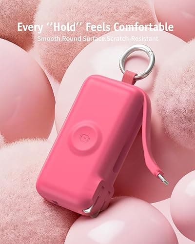 RORRY Flow Portable Charger 10000mAh 40W Wall Plug Power Bank Battery Pack | Built-in USB-C Cable, Keychain Design, Fast Charging, for iPhone 17/16/15, Apple Watch, iPad, 3-in-1, Travel Essential thumbnail 9