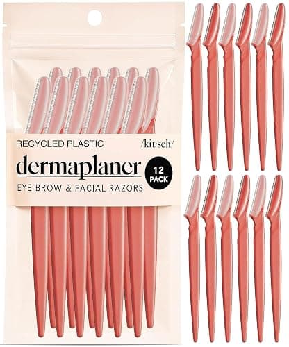 Kitsch Dermaplane Razor for Women Face – Coral, 12 pcs | Face Razors for Women & Men, Eyebrow Razor & Face Shaver – Exfoliating Facial Razor & Dermaplaner as Tool for Smoother Skin - Image 1