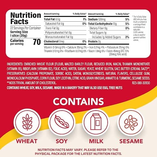 Sara Lee Butter Bread Sandwich Bread, 20 Oz Loaf of Butter Bread With No Artificial Colors or Flavors thumbnail 5
