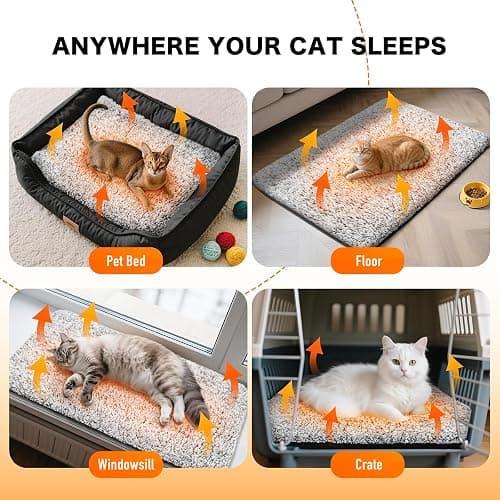 Self Warming Cat Bed, 2.0 Upgraded Thermal Mat for Indoor Cats, 18 x 27 In | Non-Electric Self Heating Cat Pad, Removable Washable Cover, Heat-Reflective Foil, Non-Slip Base for Kittens and Senior Cats thumbnail 5
