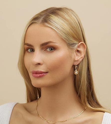 Barzel 18K Gold Plated Pearl Dangling Drop Earrings thumbnail 4