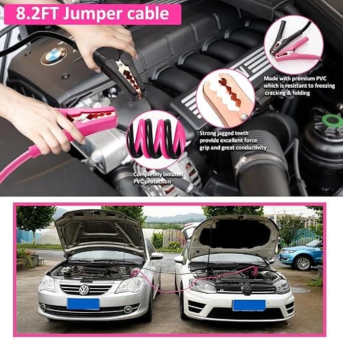 HLWDFLZ Car Emergency Kit with Portable Air Compressor - Roadside Emergency Kit for Vehicles, Winter Car Safety Roadside Assist Kit, Emergency Car Kit for Teen Girl and Ladies L-77 thumbnail 3