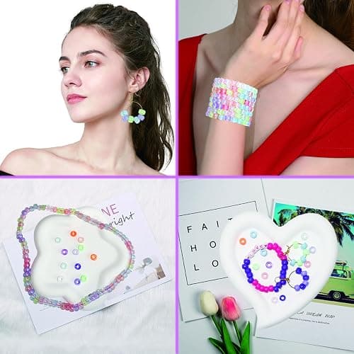 LIS HEGENSA Pony Beads Bulk,Kandi Beads for Necklace Jewelry Making Hair Braiding,Bracelets Making Kits,Hair Bead,Bracelet Plastic Bead for Crafts Braids Girls(24 Color,1000PCS) thumbnail 9