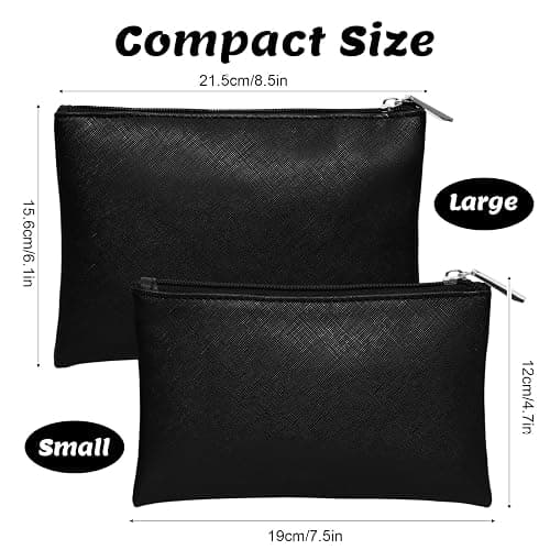 Gvhntk 2 Pcs Makeup Bag Small Cosmetic Bag for Purse Pouch PU Leather Cute Travel Pouch with Zipper Organizer Storage for Women thumbnail 3