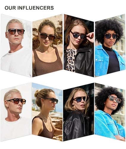 SOJOS Retro Aviator Sunglasses for Womens Mens Polarized Trendy Square Designer Inspired Shades 80s 90s Sun Glasses SJ2342 thumbnail 2