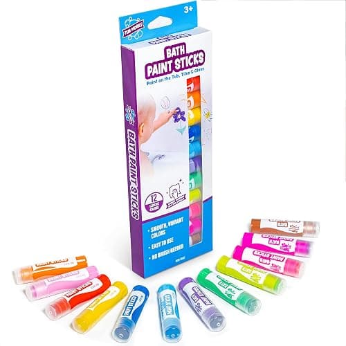 Tub Works® Bath Paint Sticks™ Bath Toy, 12 Count | Nontoxic, Washable Bathtub Paint for Kids & Toddlers | Twistable Sticks Draw Smoothly on Tub Walls | Smooth, Vibrant Alternative to Bath Crayons thumbnail 7