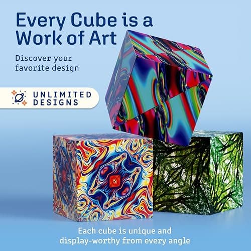 Shashibo Shape Shifting Box - Award-Winning Fidget Toy w/ 36 Rare Earth Magnets - Fidget Cube Transforms Into Over 100 Shapes, Sensory Toy Gift for Kids, Teens, and Adults (Spaced Out) thumbnail 8