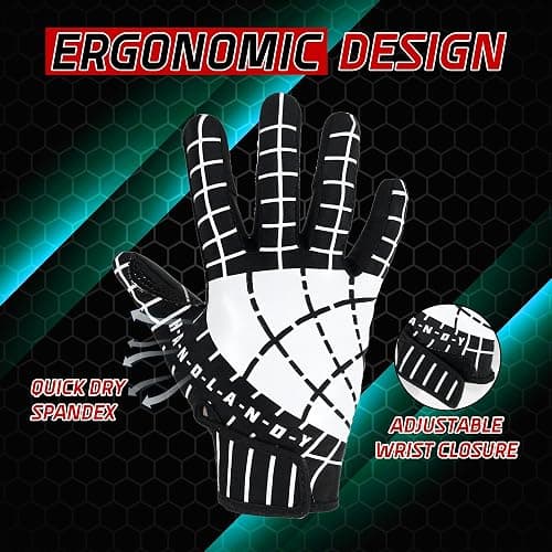 AIGEVTURE Youth Football Gloves Kid Receiver Gloves Boys Girls Unmatched Grip Great Gift thumbnail 2