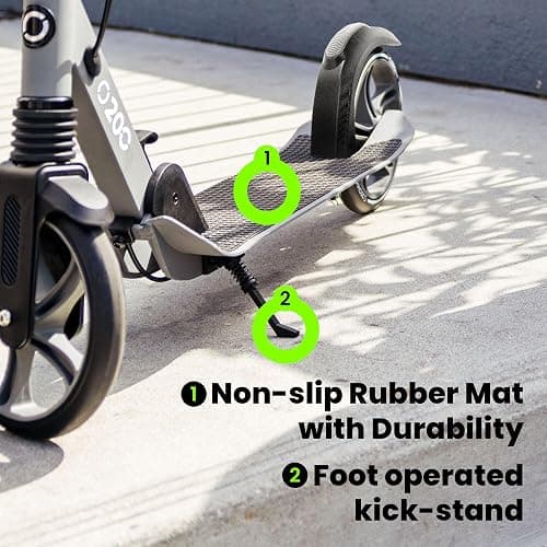 AERO MOBILITY Big Wheel Kick Scooter for Kids 6-12, Teens & Adults | Light Up Wheels | Hand Controlled Brake | Shock Absorption | Rubber Deck Mat | Foldable & Height Adjustable thumbnail 5