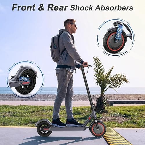 VOLPAM Electric Scooter, 350W/500W Powerful Motor, 8.5"/10" Solid Tires, 19/22Mph, 28/23/21/16 Miles Max Range, Dual Braking thumbnail 2