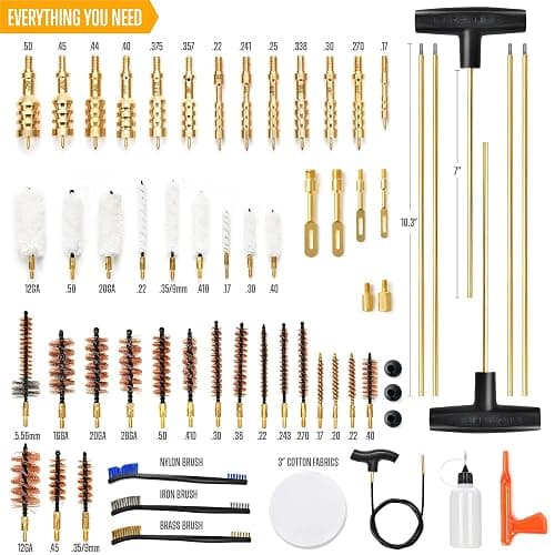 GLORYFIRE Elite Gun Cleaning Kit, Handgun Shotgun Pistol Universal Cleaning Kit with All Brass High-end Brushes, Jags, Reinforced and Lengthened Rods thumbnail 2