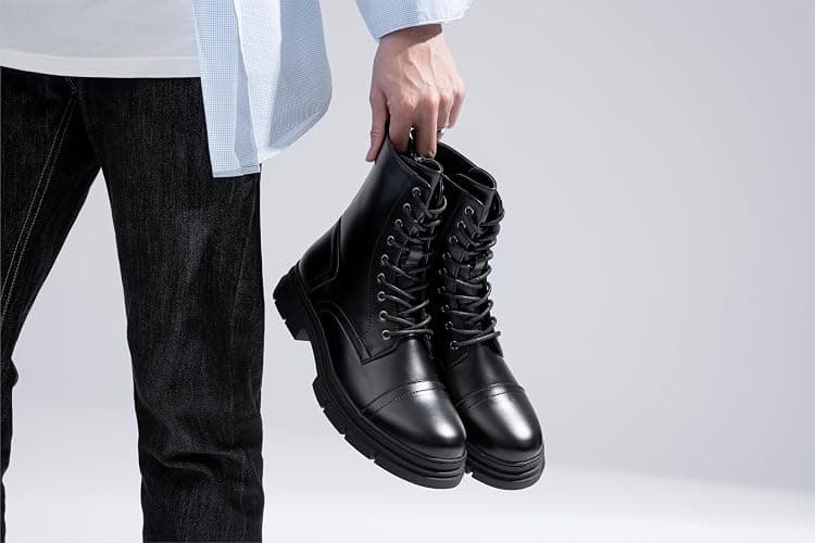 Jousen Men's Boots Fashion High Top Motorcycle Boots Waterproof Boots for Men thumbnail 3