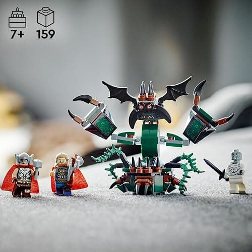 LEGO Marvel Attack on New Asgard, Thor Buildable Toy 76207 with Hammer, Stormbreaker and Monster Figure, Love and Thunder Movie Set thumbnail 3