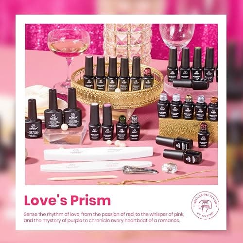 Beetles Pink Gel Polish Set, 25 Colors Red Purple Glitter Love's Prism Soak Off Kit with Base Top Coat& Nail Tools, Salon DIY Manicure Gift for Women thumbnail 2