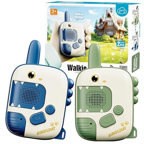 Dino Walkie Talkies for Kids,Dinosaur Toys for Kids 3-5-7,Toddler Kids Toys 2 Pack Birthday Gifts for 3 4 5 6 7 8 9 Year Old Boy Girls Toy for 3-12 Boys Outdoor Game,Easter Christmas Stocking Stuffers - Image 1