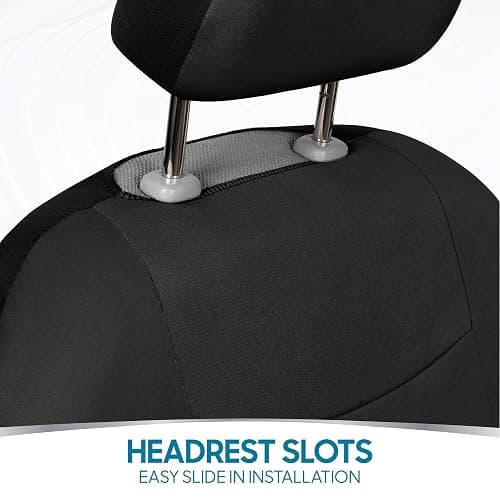 BDK PolyPro Car Seat Covers Full Set in Solid Black, Front and Rear Split Bench Seat Covers for Cars, Easy to Install Car Seats Cover Set and Accessories for Auto Trucks Van SUV - Solid Black thumbnail 12