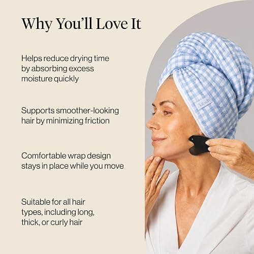 Kitsch XL Microfiber Hair Towel Wrap for Women thumbnail 5