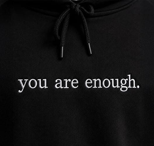 COUPLEHOODIES Embroidered You Are Enough Hoodie Dear Person Behind Me | Embroidered Positive Message Gift For A Friend Or Yourself - For Christmas A Graduation Or A New Chapter thumbnail 4