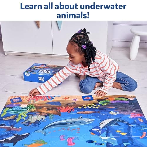 Skillmatics Floor Puzzle & Game - Piece & Play Underwater Animals, Jigsaw & Toddler Puzzles, Educational Toy, Gifts for Boys & Girls Ages 3, 4, 5, 6, 7 (48 Pieces, 2 x 3 feet) thumbnail 7
